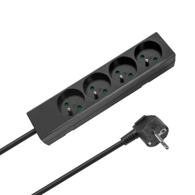 Rebel URZ3060-1.5 Prodlužovací kabel, 4 zásuvky, bez vypínače, 1,5 m, černý