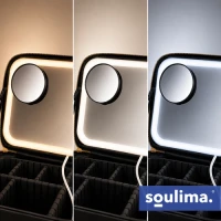 Soulima 27236 LED kosmetický kufřík se zrcátkem, černý
