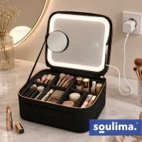 Soulima 27236 LED kosmetický kufřík se zrcátkem, černý