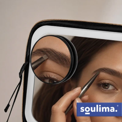 Soulima 27236 LED kosmetický kufřík se zrcátkem, černý