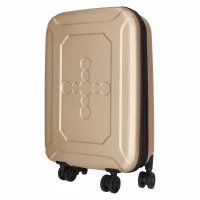 KIK KX2785 Skladací cestovný kufor na kolieskach, ABS, 45 l, šampanská farba