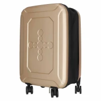 KIK KX2785 Skladací cestovný kufor na kolieskach, ABS, 45 l, šampanská farba