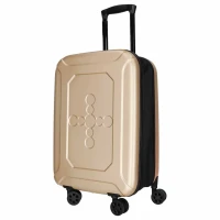 KIK KX2785 Skladací cestovný kufor na kolieskach, ABS, 45 l, šampanská farba