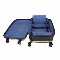 KIK KX2785 Skladací cestovný kufor na kolieskach, ABS, 45 l, šampanská farba