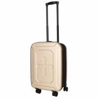 KIK KX2785 Skladací cestovný kufor na kolieskach, ABS, 45 l, šampanská farba