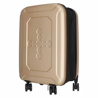 KIK KX2785 Skladací cestovný kufor na kolieskach, ABS, 45 l, šampanská farba