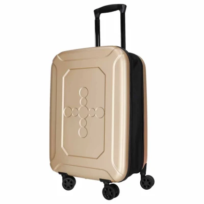 KIK KX2785 Skladací cestovný kufor na kolieskach, ABS, 45 l, šampanská farba