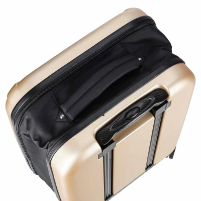 KIK KX2785 Skladací cestovný kufor na kolieskach, ABS, 45 l, šampanská farba