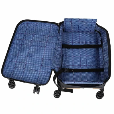 KIK KX2785 Skladací cestovný kufor na kolieskach, ABS, 45 l, šampanská farba