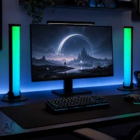 KIK KX2644 Herné stolné lampy s RGB LED a diaľkovým ovládaním, 2 ks