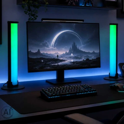 KIK KX2644 Herné stolné lampy s RGB LED a diaľkovým ovládaním, 2 ks