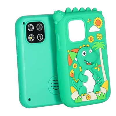 KIK KX2715 Detský smartfón s fotoaparátom, hrami a MP3, 8 GB, dinosaurus, zelený