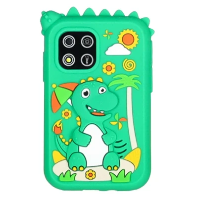 KIK KX2715 Detský smartfón s fotoaparátom, hrami a MP3, 8 GB, dinosaurus, zelený