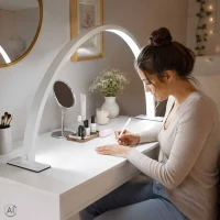 KIK KX2643 Kosmetická LED bezstínová stolní lampa na manikúru - oblouk, bílá