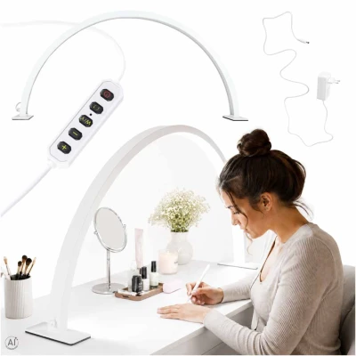 KIK KX2643 Kosmetická LED bezstínová stolní lampa na manikúru - oblouk, bílá