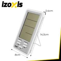 Izoxis 27912 Meteorologická stanice s vlhkoměrem 14,5 x 8 x 2,4 cm, bílo-šedá