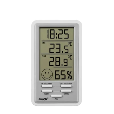 Izoxis 27912 Meteorologická stanice s vlhkoměrem 14,5 x 8 x 2,4 cm, bílo-šedá