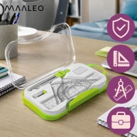 Maaleo 27975 Geometrická sada s kružítkem, pravítkem a úhloměrem, 7dílná, zelená