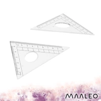 Maaleo 27975 Geometrická sada s kružítkem, pravítkem a úhloměrem, 7dílná, zelená