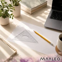 Maaleo 27975 Geometrická sada s kružítkem, pravítkem a úhloměrem, 7dílná, zelená