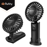 Ruhhy 27781 Mini ruční ventilátor s LED displejem, USB‑C, 2400 mAh, černý