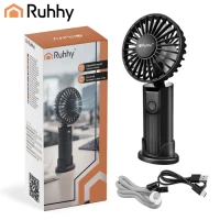 Ruhhy 27781 Mini ruční ventilátor s LED displejem, USB‑C, 2400 mAh, černý