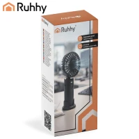 Ruhhy 27781 Mini ruční ventilátor s LED displejem, USB‑C, 2400 mAh, černý