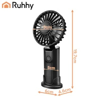 Ruhhy 27781 Mini ruční ventilátor s LED displejem, USB‑C, 2400 mAh, černý