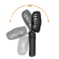 Ruhhy 27781 Mini ruční ventilátor s LED displejem, USB‑C, 2400 mAh, černý