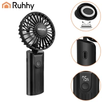 Ruhhy 27781 Mini ruční ventilátor s LED displejem, USB‑C, 2400 mAh, černý