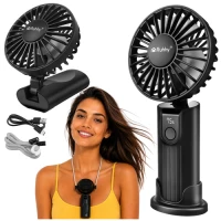 Ruhhy 27781 Mini ruční ventilátor s LED displejem, USB‑C, 2400 mAh, černý