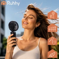 Ruhhy 27781 Mini ruční ventilátor s LED displejem, USB‑C, 2400 mAh, černý