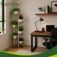 Gardlov 27790 Stojan na květiny 120 x 23,5 x 42 cm, 7 polic, bílo-hnědý