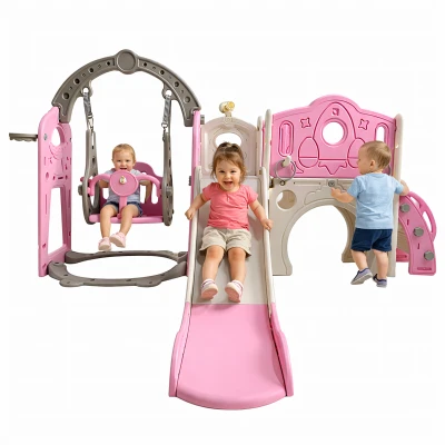 RealG RC-K-2364 Dětské multifunkční hřiště 5 v 1, růžová