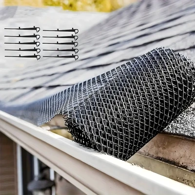RealG RC-K-2097 Sieťka na odkvapy proti listiu a nečistotám 15 cm x 6 m + spony