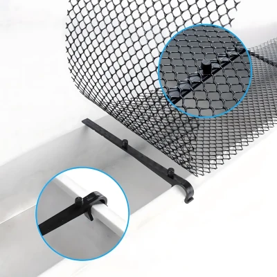 RealG RC-K-2097 Sieťka na odkvapy proti listiu a nečistotám 15 cm x 6 m + spony