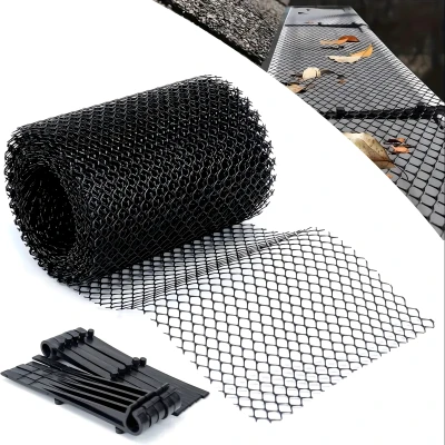 RealG RC-K-2097 Sieťka na odkvapy proti listiu a nečistotám 15 cm x 6 m + spony