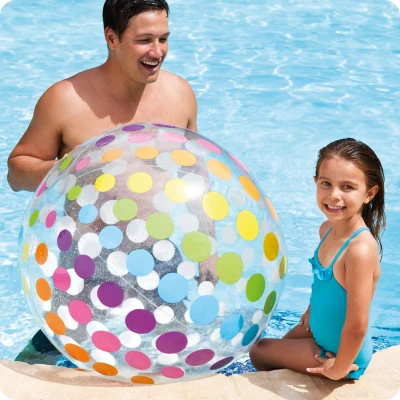 INTEX 59065 Velký nafukovací plážový míč 107 cm, puntíky