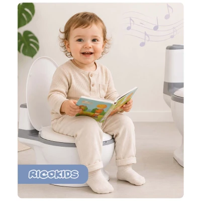 Ricokids RK-290 Interaktivní dětský nočník se zvukem splachování, bílo-šedý
