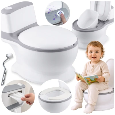 Ricokids RK-290 Interaktivní dětský nočník se zvukem splachování, bílo-šedý