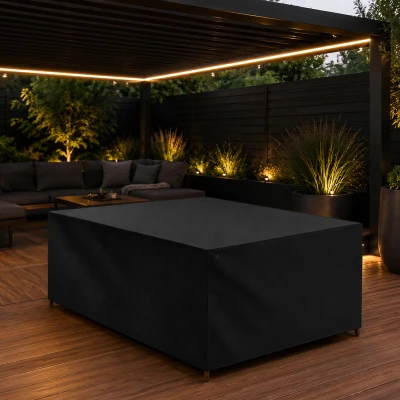 RealG RC-K-2428 Ochranná plachta na záhradný nábytok 220 x 105 x 105, čierna
