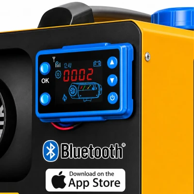 RealG RC-K-2569 Naftový ohrievač 8 kW 12/24 V, Bluetooth, diaľkové ovládanie, LCD displej