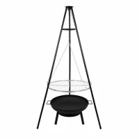 Kaminer 27515 Záhradný gril na troch nohách s ohniskom 167 cm, rošt 58 cm 