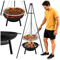 Kaminer 27515 Záhradný gril na troch nohách s ohniskom 167 cm, rošt 58 cm