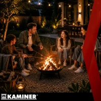 Kaminer 27515 Záhradný gril na troch nohách s ohniskom 167 cm, rošt 58 cm