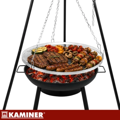 Kaminer 27515 Záhradný gril na troch nohách s ohniskom 167 cm, rošt 58 cm