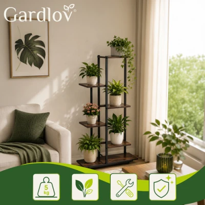 Gardlov 27788 Stojan na kvety 113 x 60 cm, 6 políc, hnedý