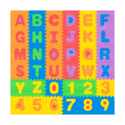 Rebel RBY-2253-36 Penová hracia podložka s puzzle 180 x 180 cm, abeceda