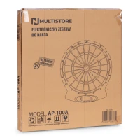 MultiStore AP-100A Elektronický terč na šipky LCD, 38 cm,18 her, 6 šipek