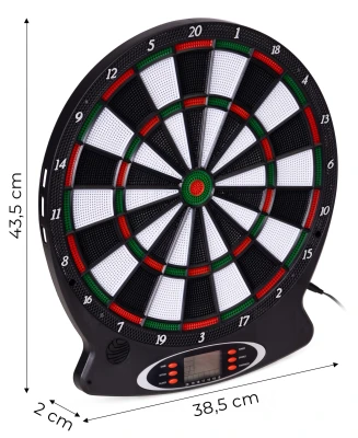 MultiStore AP-100A Elektronický terč na šipky LCD, 38 cm,18 her, 6 šipek